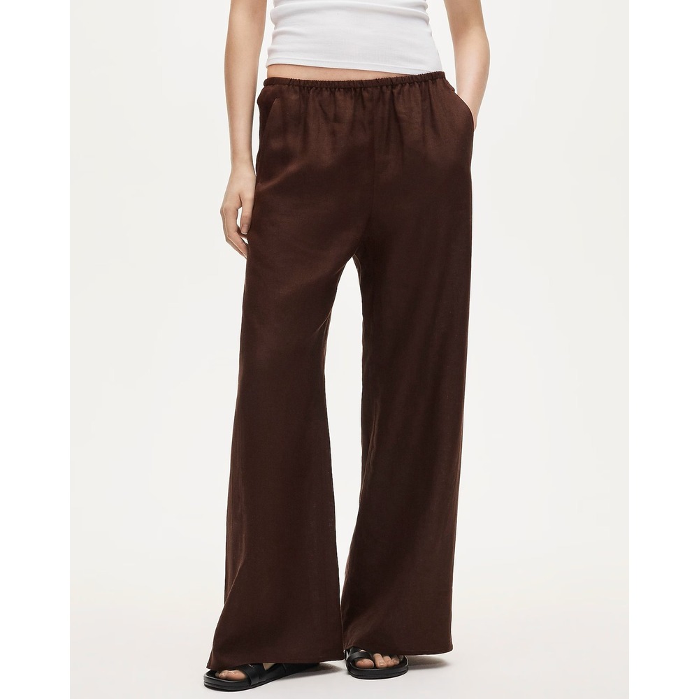 J. Crew Cosmo pant in linen Smoken Walnut Brown Small NWT